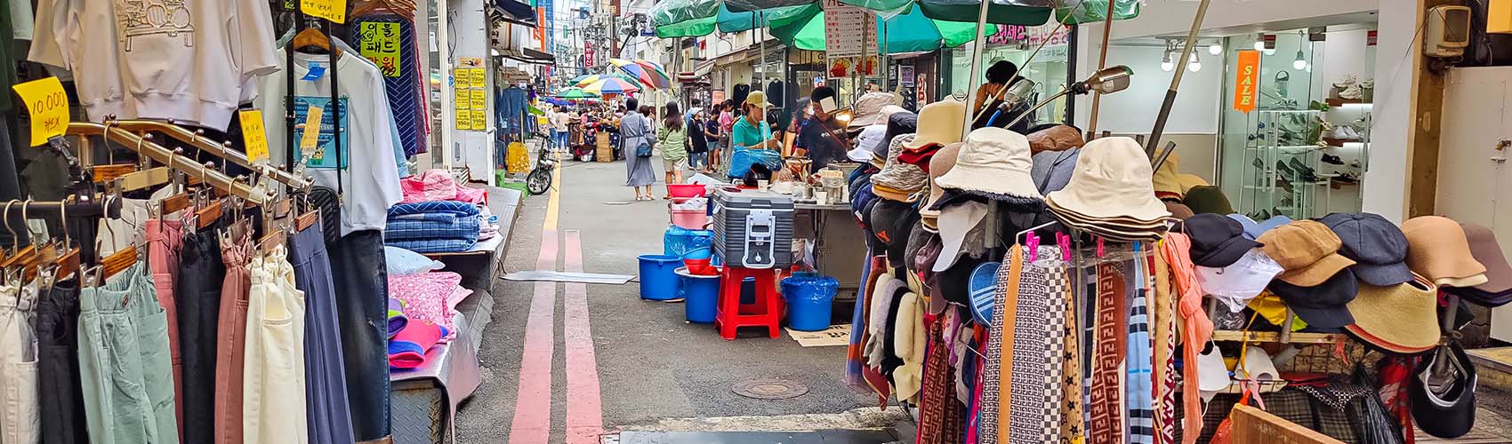 Le marché de Gukje à Busan en Corée du sud