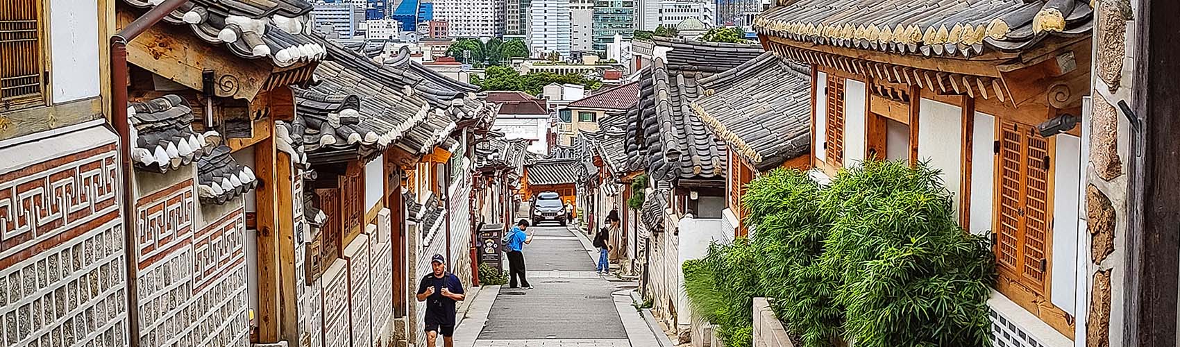 Le quartier Bukchon Hanok Village à Séoul en Corée du sud